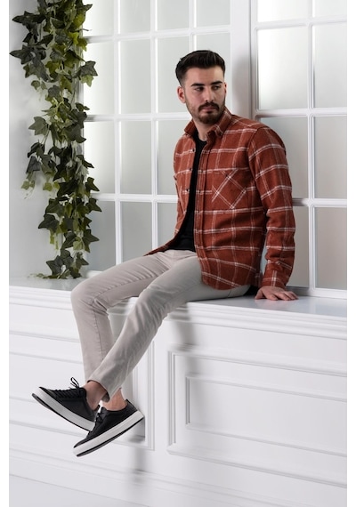 Dorss Slimfit Çift Cepli Ekoseli Erkek Oduncu Gömlek (516443866) Çok Renkli