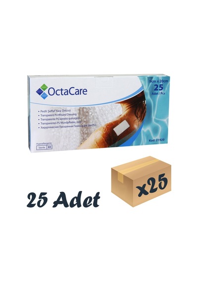 Şeffaf Pedli Su Geçirmez Yara Örtüsü 5 Cm X 7.5 Cm 25 Adet Steril Tekli Paket