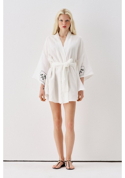 Sagaza Studio Ss6185 Desenli Kimono Pembe