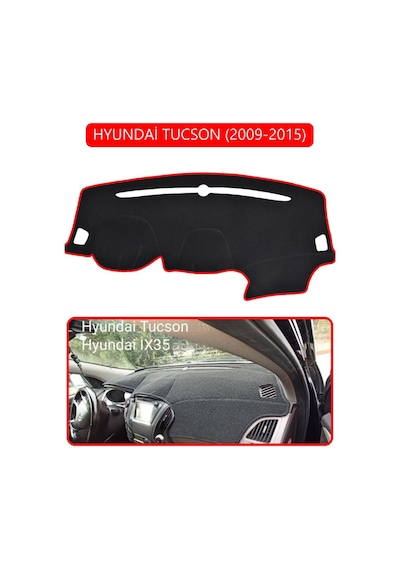 Hyundai Tucson 2009-2015torpido Koruma Halısı Kırmızı Kenar