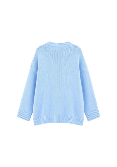 Vadon 1039 Kadın Salaş Yumuşak Dokulu Oversize Basic Triko Kazak Bebe Mavi