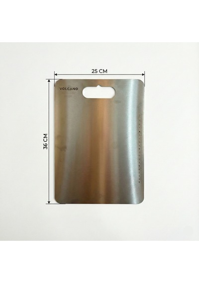 Volcano Paslanmaz Çelik Kesme Tablası 35x26 Cm Aısı 304 1.5 Mm Ölçü Cetvelli Gri