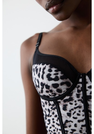 Penti Leopard Siyah Korse Büstiyer
