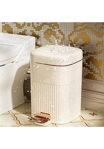 Tr 8/10/15 Litre Çöp Kovası, Darbe Emici Kapaklı, Retro Plastik, Basamak Açma, Oturma Odası, Yatak Odası, Banyo İ Genel