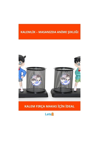 Dayanıklı Anime Figür Temalı Kalemlik Çok Renkli