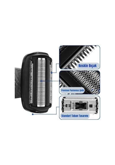 Philips Bodygroom Serisi Tıraş Makineleri İle Uyumlu Yedek Bıçak &amp Amp Elek Başlık Seti