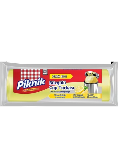 Ernet Çöp Torbası Büzgülü Orta 15'li Limon 2106