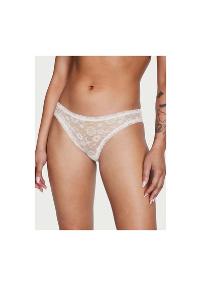 Victoria's Secret Posey Dantelli Bikini Külot Hindistan Cevizi Beyazı