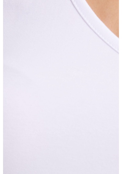 Tudors Kadın Slim Fit Dar Kesim Pamuklu Kolsuz Beyaz Crop Atlet-50885