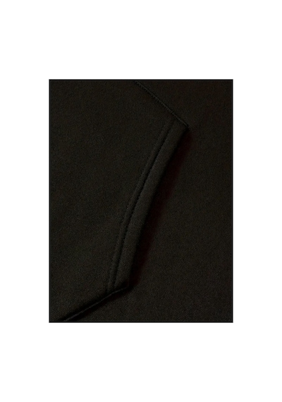 Medinenur Kulaklık Baskılı Kapüşonlu Cepli Sweatshirt Siyah
