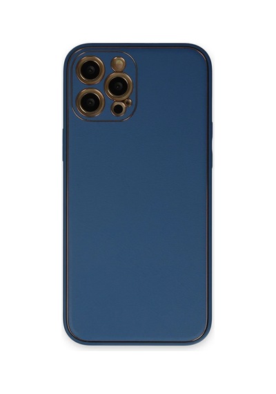 Apple iPhone Uyumlu  Uyumlu 12 Pro Kılıf Coco Deri Silikon Kapak - Açık Mavi Renkli