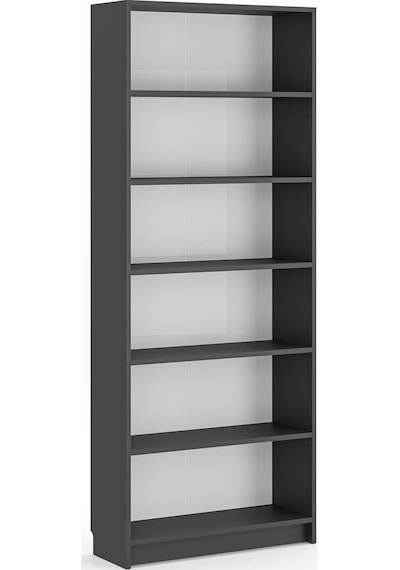 Bili Kitaplık 5 Raflı Geniş Çok Amaçlı Ofis Salon Kitap Dosya Rafı Antrasit Antrasit