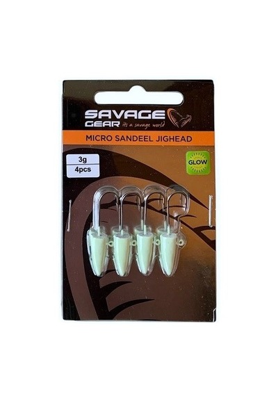 Savage Gear Lrf Micro Sandeel Jighead 3gr Glow 4 Adet