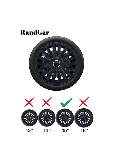 Chevrolet Monte Carlo 15 İnç Jant Kapağı 4 Adet Siyah S112 Rand