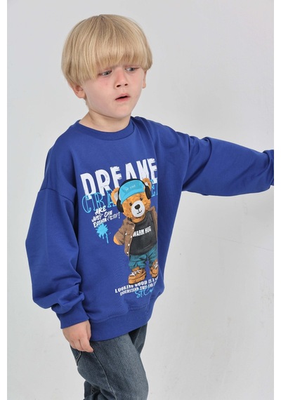 Toontoy Kids Toontoy Erkek Çocuk Dreamer Ayı Baskılı Sweatshirt Saks