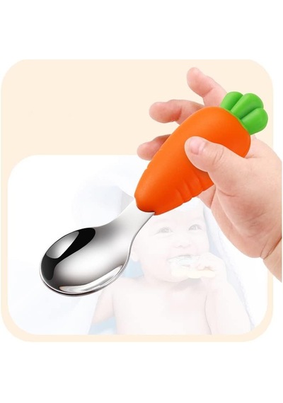 Vakumlu Silikon Beslenme Seti Silikon Mama Tabağı, Paslanmaz Çelik Uçlu Çatal-kaşık, Pipet Açık Gri Çok Renkli