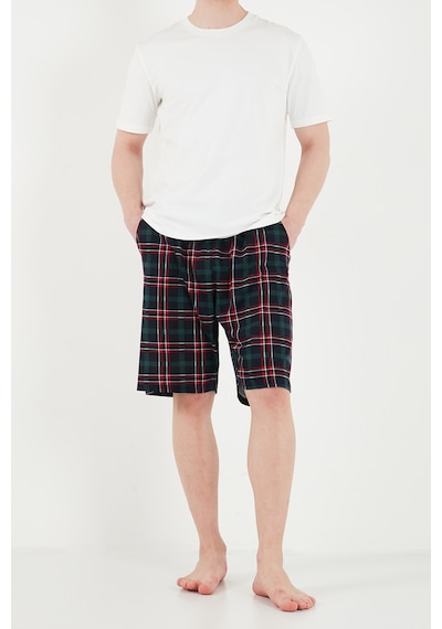 Buratti Pamuklu Regular Fit Bağlamalı Cepli Pijama Şort Erkek Şort 6574004 Yeşil