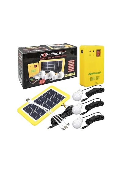 Hubrendy Sh Powermaster Solar Aydınlatma Seti Çok Uçlu 3 Ampullü