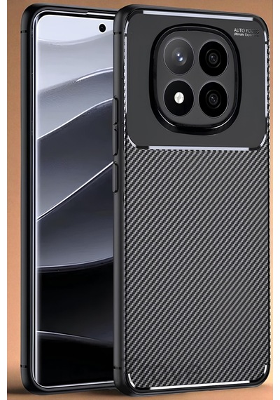Poco X7 Kılıf Kamera Korumalı Darbe Emici Karbon Fiber Desenli Kapak