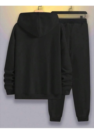 Hırsch Siyah Erkek Oversize Basic Kapüşonlu Paçası Lastikli Smile Baskılı Pamuklu Eşofman Takımı Siyah Hırsch Siyah Erkek Oversize Basic Kapüşonlu Paçası Lastikli Smile Baskılı Pamuklu Eşofman Takımı Siyah