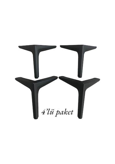 Yaren Home Dizayn Metal Koltuk, Kanepe, Dolap, Berjer, Tv Ünitesi Ayağı 15cm Siyah Model1