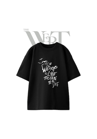 Thewert Fear And Loathing Tasarım Baskılı Ünisex Siyah Oversize T-shirt