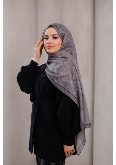 Mimiyum Nevra Desen Soft Şal Gri