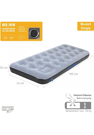 High Peak Single Comfort Plus Şişme Yatak Çok Renkli
