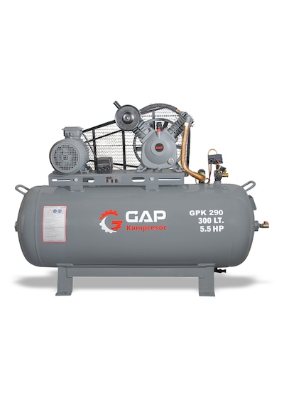 Hava Kompresörü Pistonlu 300 Lt 2 Kafa 12 Bar 5.5 Hp Gpk-290