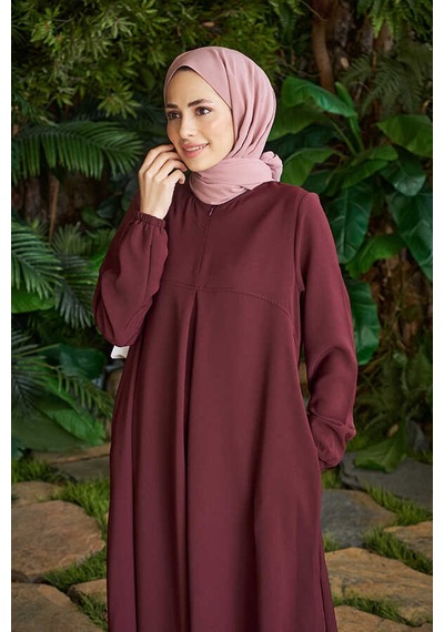 Neways 6482 Berlin A Pileli Elbise Bordo