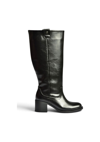 Fox Shoes Z282270409 Siyah Kalın Topuklu Klasik Kadın Çizme