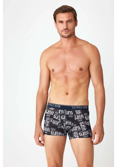 U.S. Polo Assn. Erkek Lacivert Baskılı Tekli Boxer Lacivert