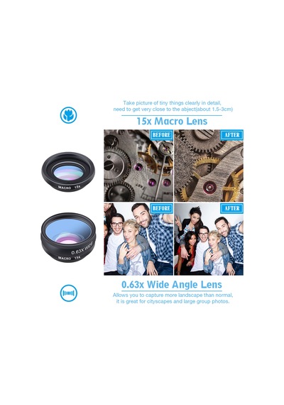 Apexel 10'u 1 Arada Telefon Lens Kiti
