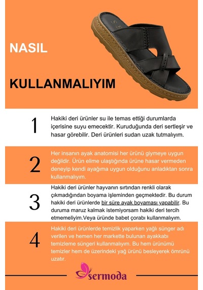 Sermoda Hakiki Deri Erkek Terlik - Yumuşak Kalın Taban Tabanlı Hakiki Deri Erkek Terlik G Siyah