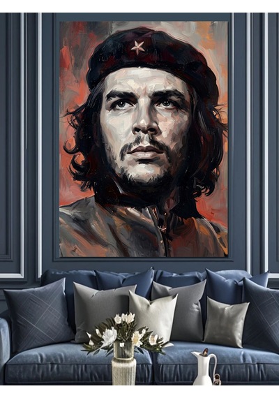 Che Guevara Klasik Devrimci Portresi Dekoratif Kanvas - Mdf Ahşap Tablo