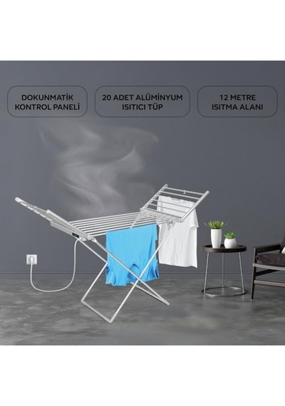 King K6501 Quickdry Elektrikli Çamaşır Kurutmalık 230w Katlanabilir 12 Metre Kurutma Alanı Diğer