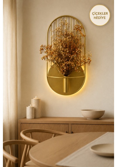 Gold Şeritli Aplik Model Çiçeklik + Cipso Çiçek 1 Adet , Modern Dekoratif Duvar Dekoru Metal Çiçeklik Gold - 912575821 Gold Şeritli Aplik Model Çiçeklik + Cipso Çiçek 1 Adet , Modern Dekoratif Duvar Dekoru Metal Çiçeklik Gold - 912575821