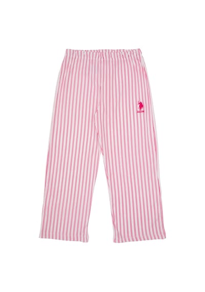 U.S. Polo Assn. Kız Çocuk Fuşya Çizgili Pijama Takımı 50318940-VR023