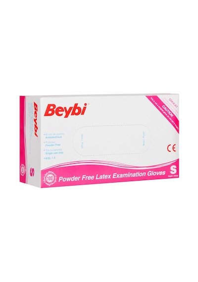 Beybi Lateks Pudrasız S Small Beden Muayene Eldiven 100lü Paket
