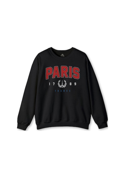 So Cool Siyah Sweatshirt Paris Fransa City France Baskılı Swet Kışlık Sweat Siyah