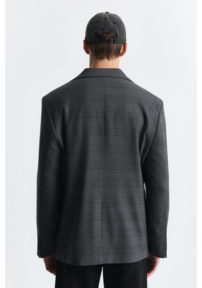 Antioch Ekose Relax Fit Blazer Ceket Yeşil