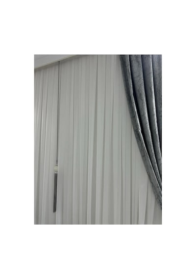 Tül Perde Kalın Simli Bambu Tülümüz 1/3 Sık Pile Kırışmaz Ütü İstemez Boru Pile Kırık Beyaz