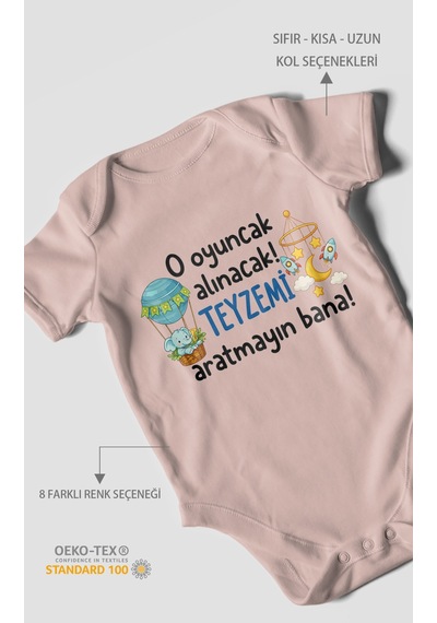 Morivokids Teyzeye Özel Kısa Kollu Bebek Body %100 Pamuk Zbn312-kk Pastel Pembe