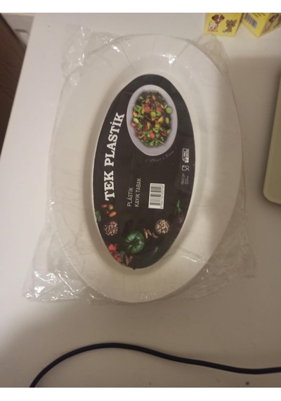 Sert Plastik Kayık Tabak 6'li Set 32 Cm Kırılmaz, Yıkanabilir, Piknik, Servis Ve Sunum Tabağı Çok Renkli