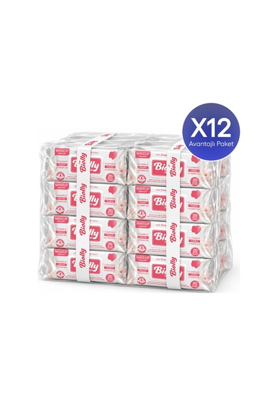 Biolly Cream Makyaj Temizleme Mendili 20 Yaprak 24'lü Paket