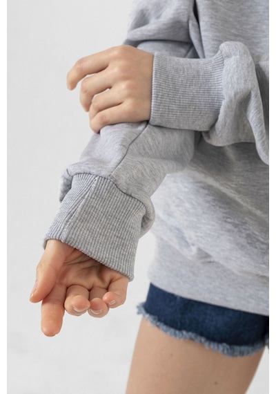 Romania Fingerprint Grimelanj Kadın 3ip Kapşonlu Sweatshirt Gri