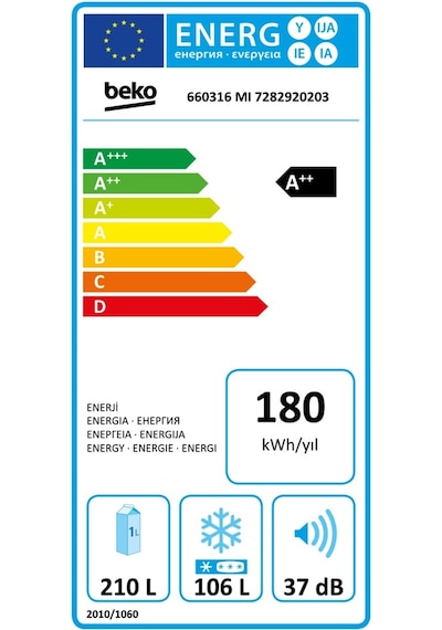 Beko 660316 MI 316 LT No-Frost Kombi Buzdolabı