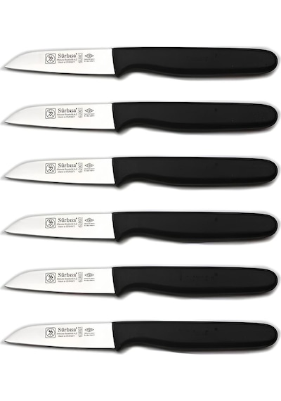 Sürbisa 61007 Sürmene Meyve Bıçağı 7.5 CM 6'lı Siyah