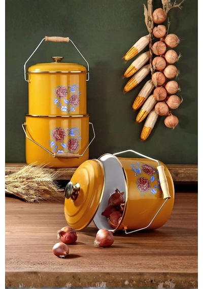 Bonera Emaye Bakraç 14 Cm Hardal Sarısı Hardal Sarı