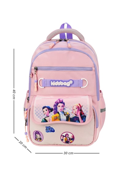 K-pop Baskılı Ortopedik Su Geçirmez Ultra Lüx Okul Çantası Termal Beslenme Ve Kalemlik Pembe